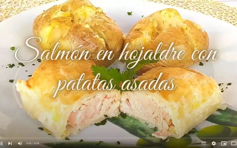 Receta de salmón en hojaldre con patatas en freidora de aire o air fryer