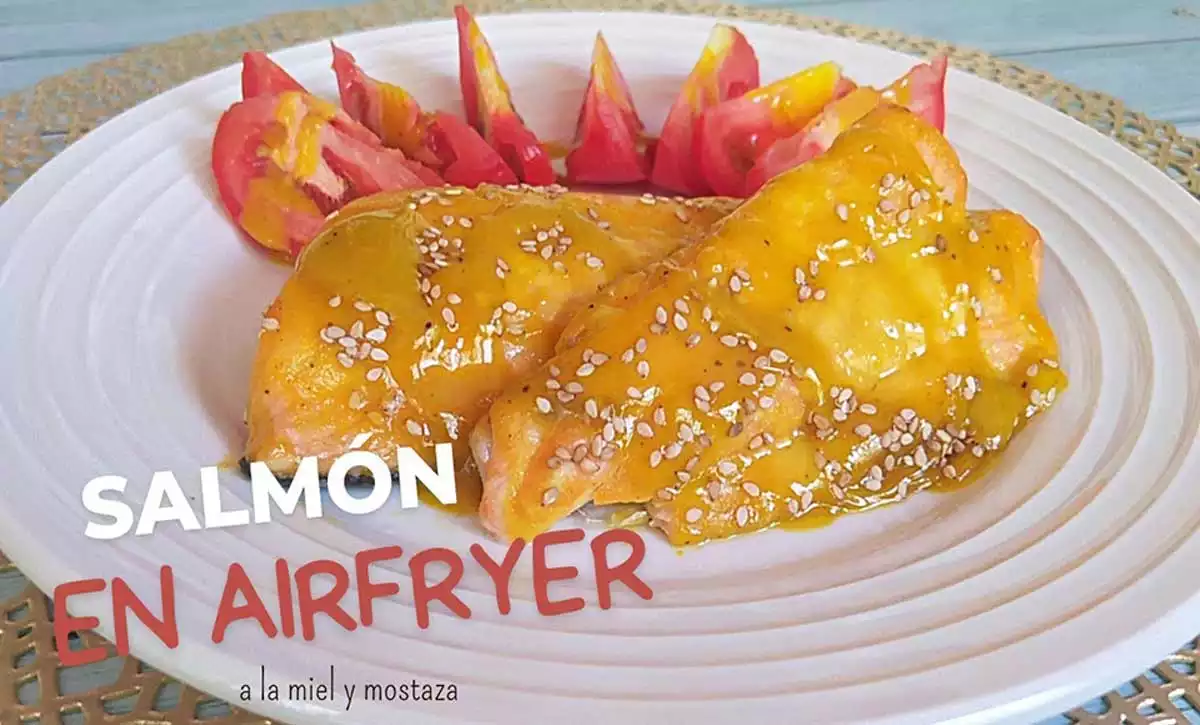 Salmón a la miel y mostaza en freidora de aire o Air fryer - Recetas con  freidora de aire