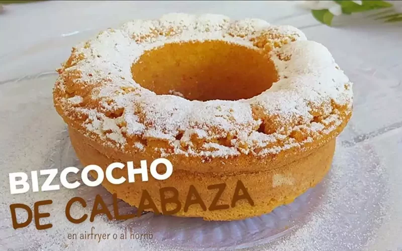 Bizcocho de calabaza en freidora de aire o Air Fryer