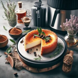 tarta de queso en freidora de aire